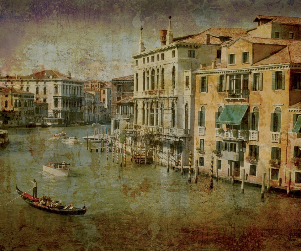 Fondo de pantalla Venice Retro Card 960x800
