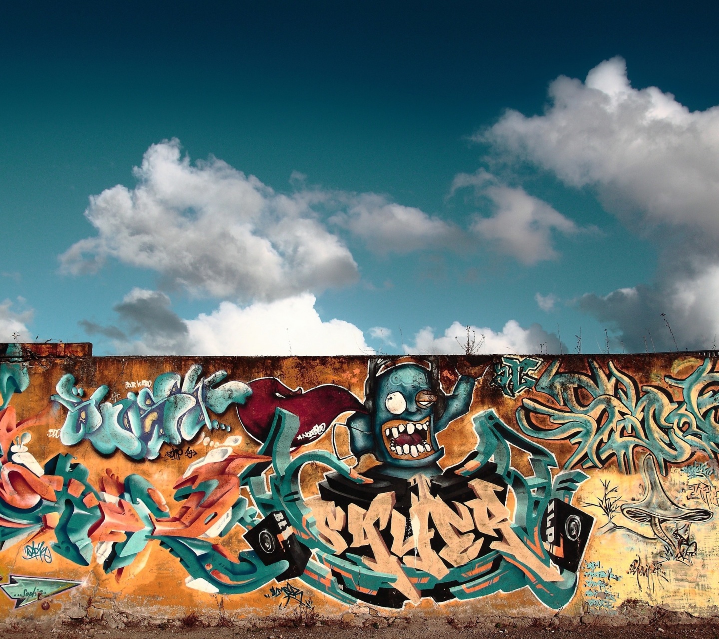 Das Graffiti Street Art Wallpaper 1440x1280