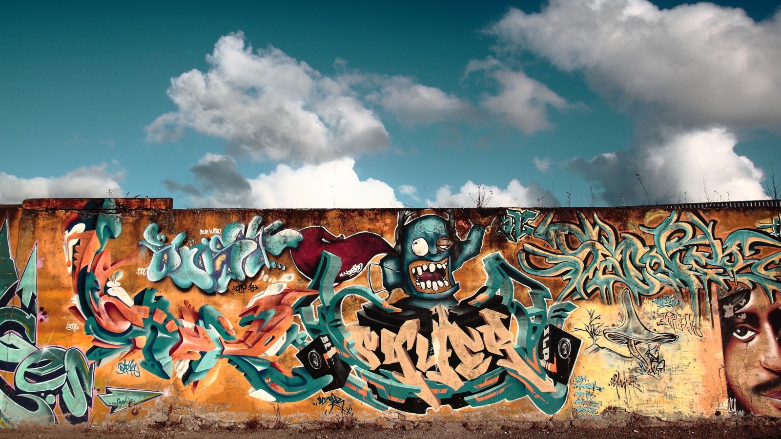 Das Graffiti Street Art Wallpaper 1600x900