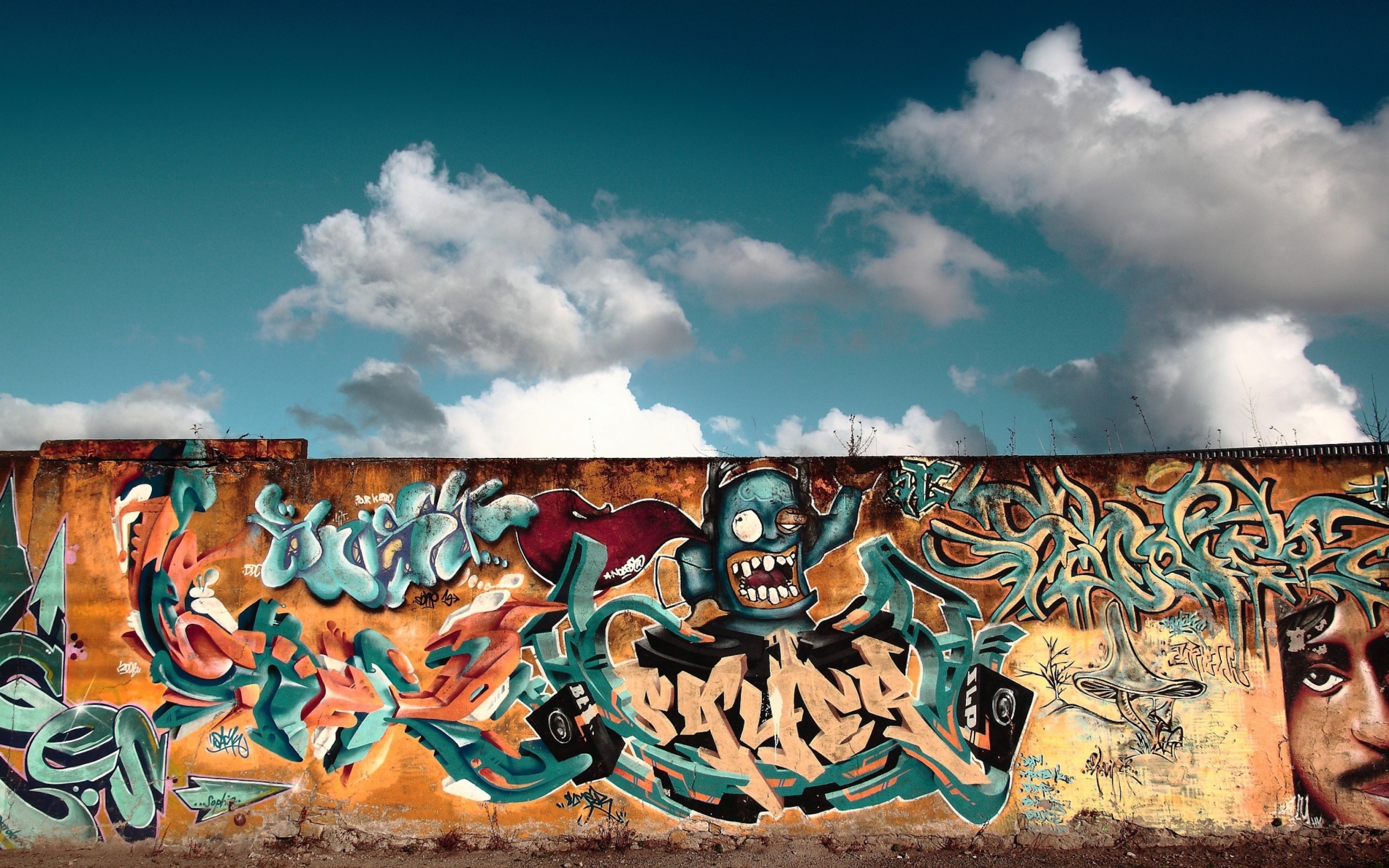 Das Graffiti Street Art Wallpaper 2560x1600