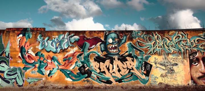 Das Graffiti Street Art Wallpaper 720x320