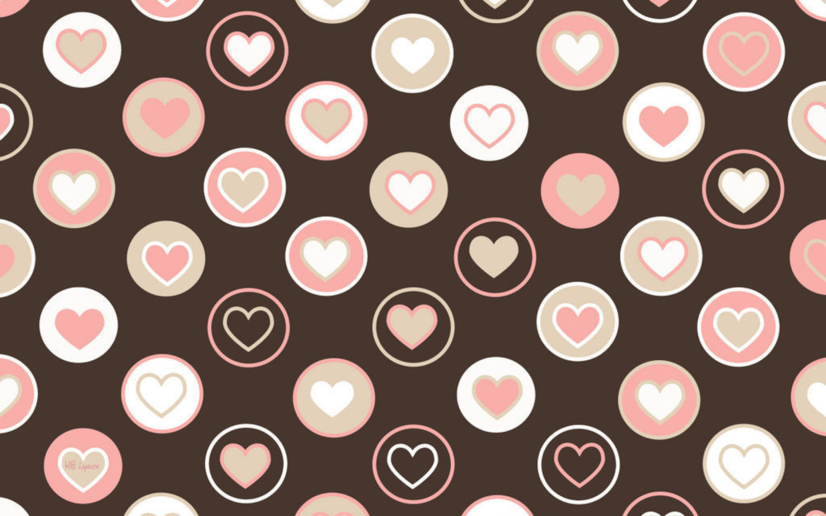 Das Pink Hearts Wallpaper 1680x1050