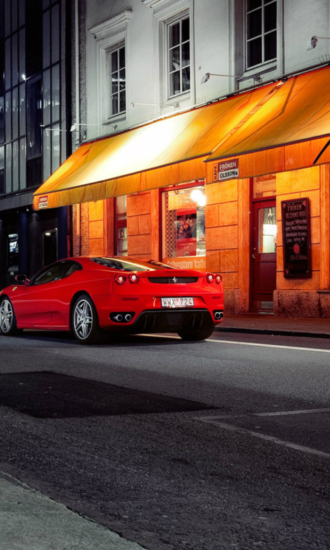 Screenshot №1 pro téma Red Ferrari In City Lights 480x800