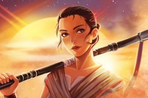 Rey Skywalker Star Wars wallpaper 480x320