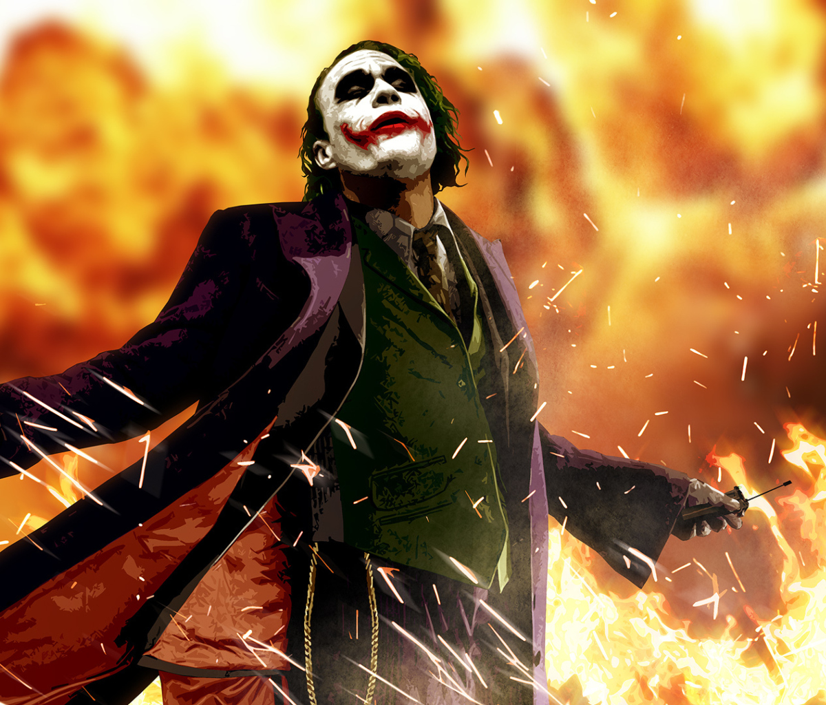 Das Heath Ledger As Joker - The Dark Knight Movie Wallpaper 1200x1024