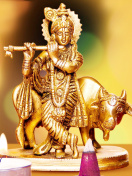 Screenshot №1 pro téma Lord Krishna with Cow 132x176
