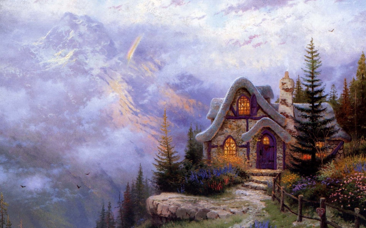 Screenshot №1 pro téma Thomas Kinkade, Sweetheart Cottage 1280x800