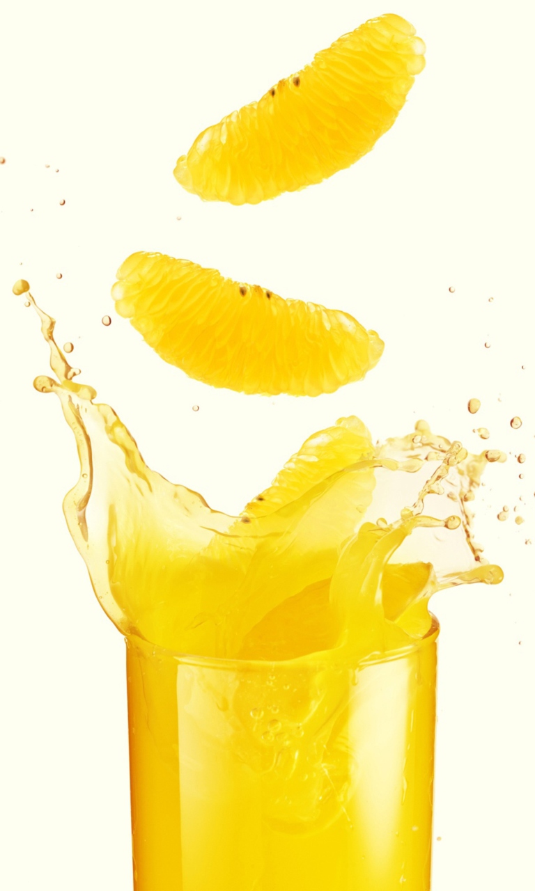 Das Orange Juice Wallpaper 768x1280