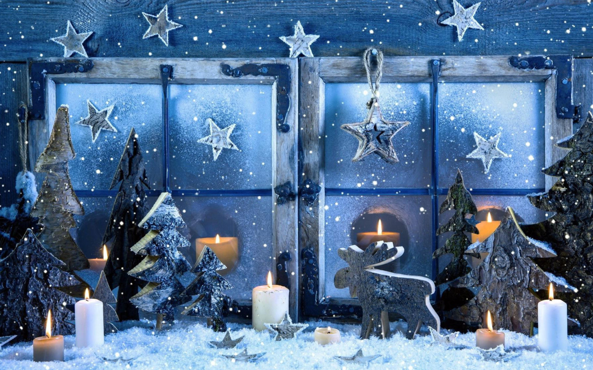 Fondo de pantalla Christmas Window Decorations 1920x1200