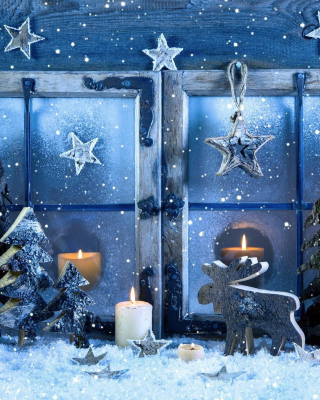 Kostenloses Christmas Window Decorations Wallpaper für Nokia Asha 305