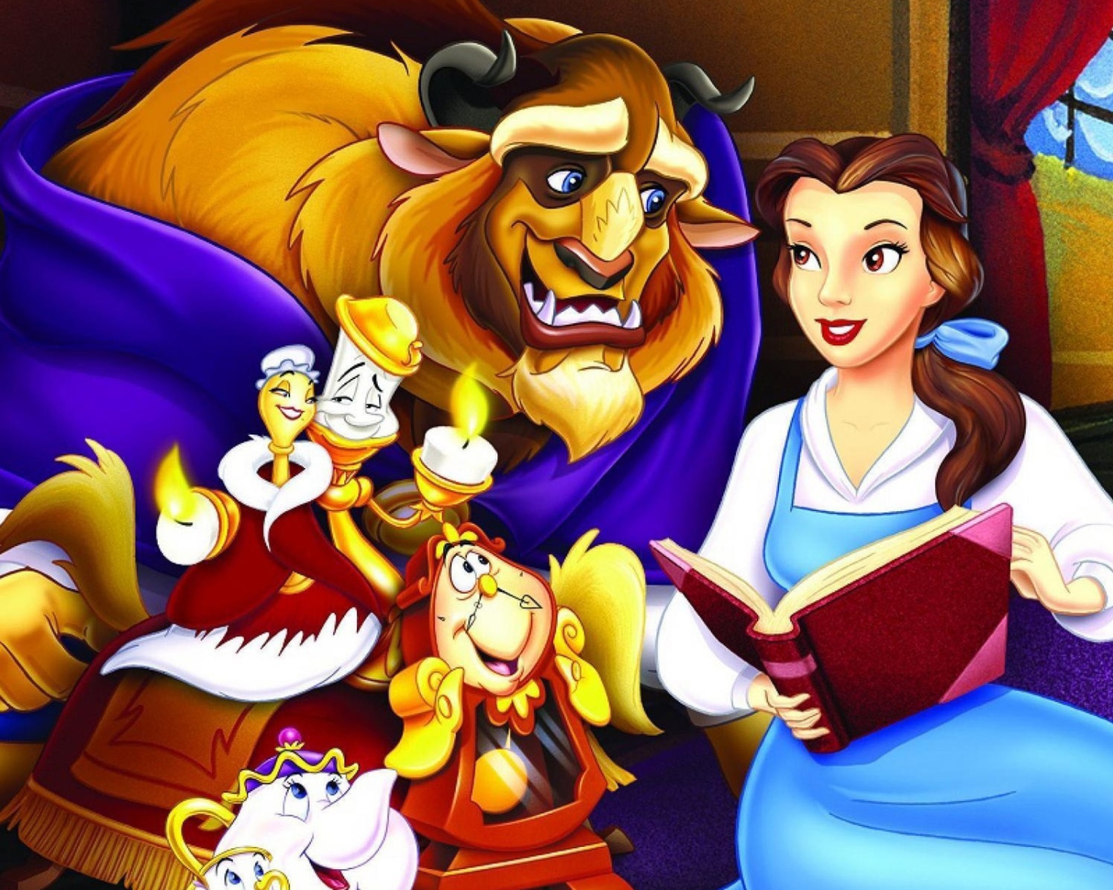 Fondo de pantalla Beauty and the Beast with Friends 1600x1280