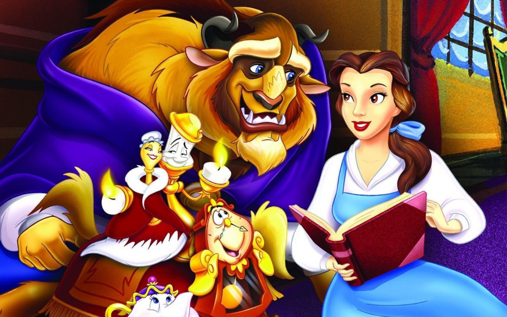 Das Beauty and the Beast with Friends Wallpaper 1680x1050