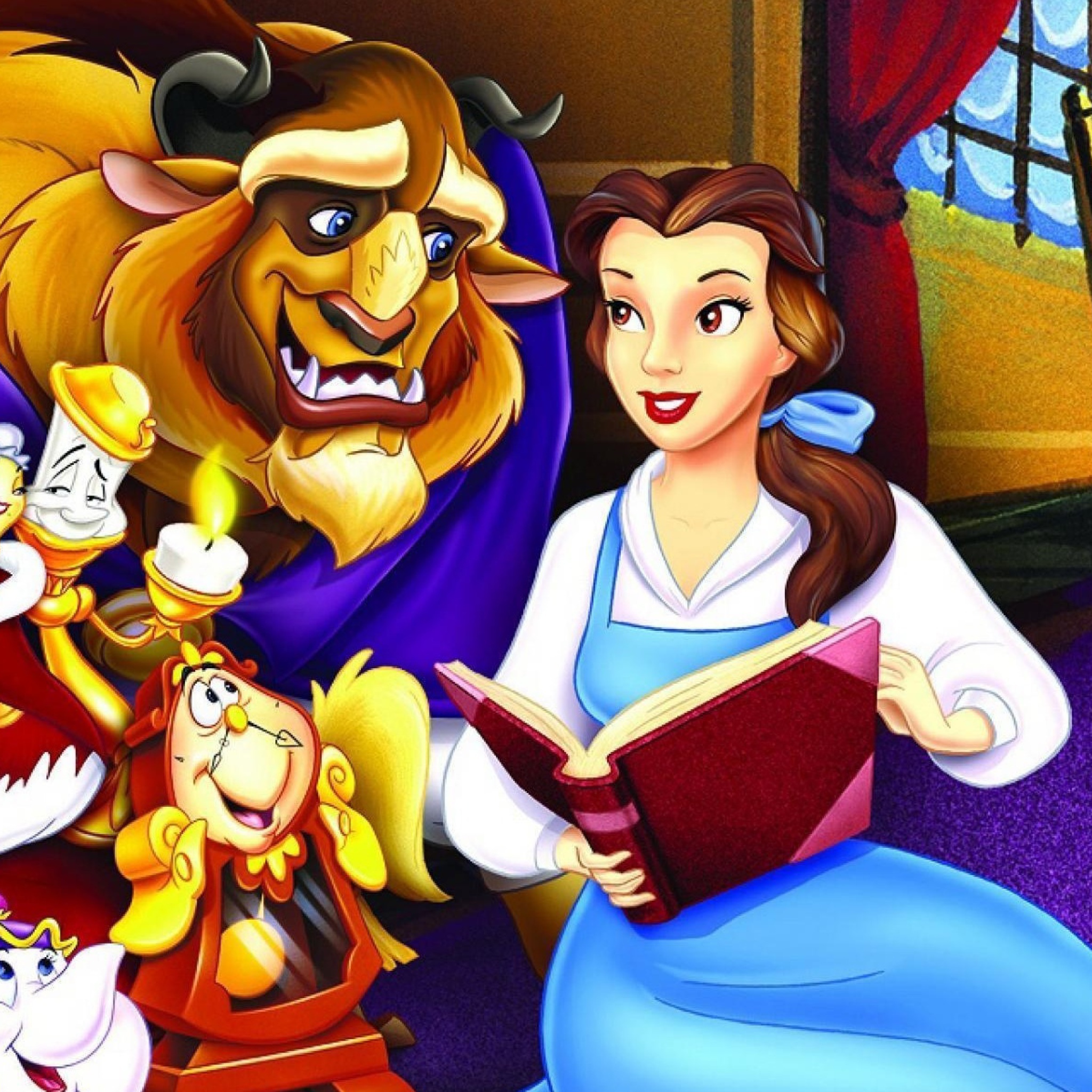 Fondo de pantalla Beauty and the Beast with Friends 2048x2048