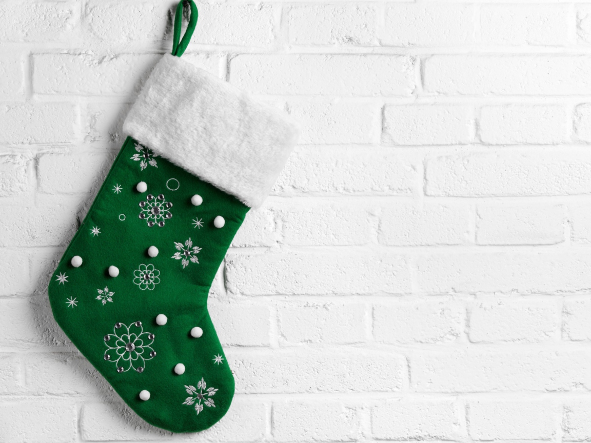 Das Green Christmas Stocking Wallpaper 1152x864
