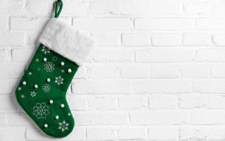 Green Christmas Stocking - Obrázkek zdarma 