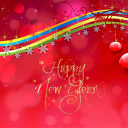 Happy New Year Red Design wallpaper 128x128