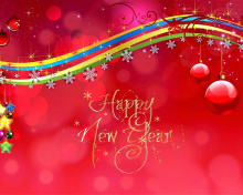 Das Happy New Year Red Design Wallpaper 220x176