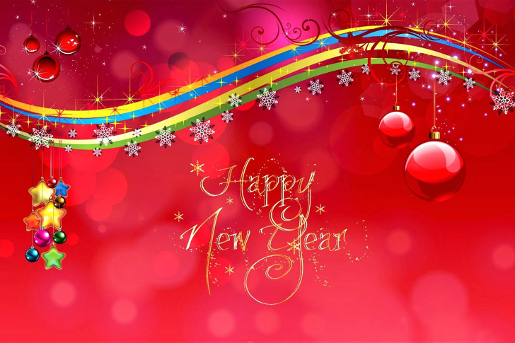 Fondo de pantalla Happy New Year Red Design