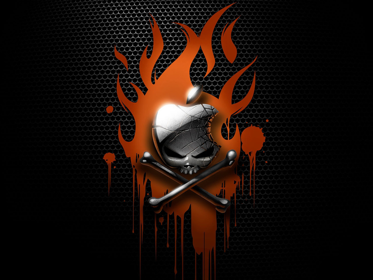 Das Apple On Fire Wallpaper 1280x960