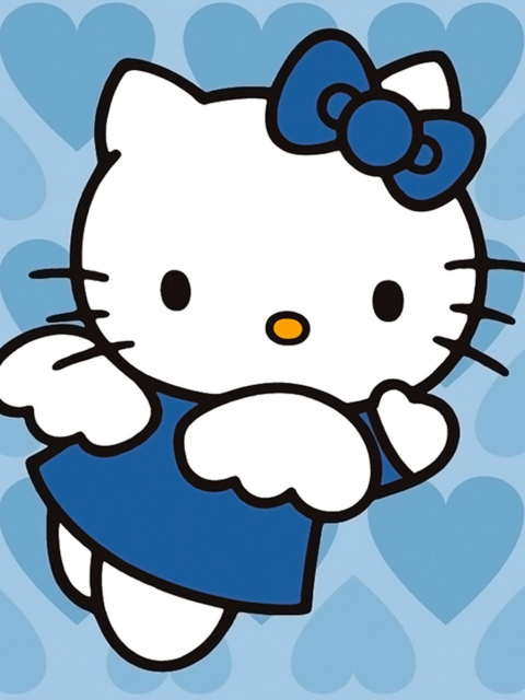 Обои Hello Kitty Blue 480x640