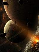 Das Asteroids And Planets Wallpaper 132x176