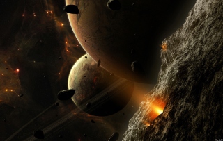 Asteroids And Planets - Obrázkek zdarma pro Samsung Galaxy S6 Active