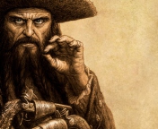 Das Captain Blackbeard Wallpaper 176x144