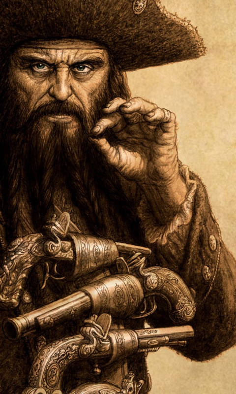 Captain Blackbeard wallpaper 480x800