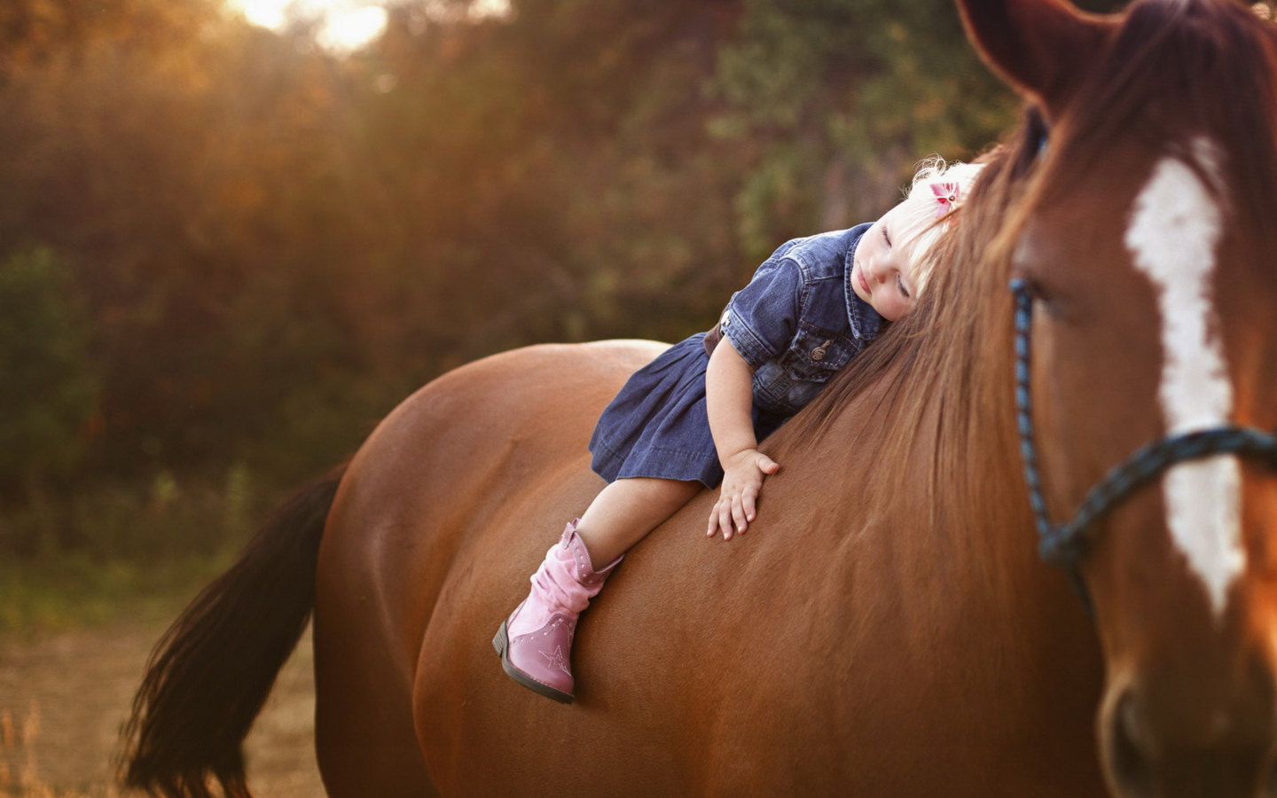 Blonde Child On Horse screenshot #1 1440x900