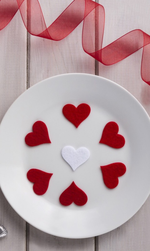 Das Romantic Valentines Day Table Settings Wallpaper 480x800