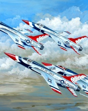 Обои Republic F 105 Thunderchief Fighter Bomber 176x220