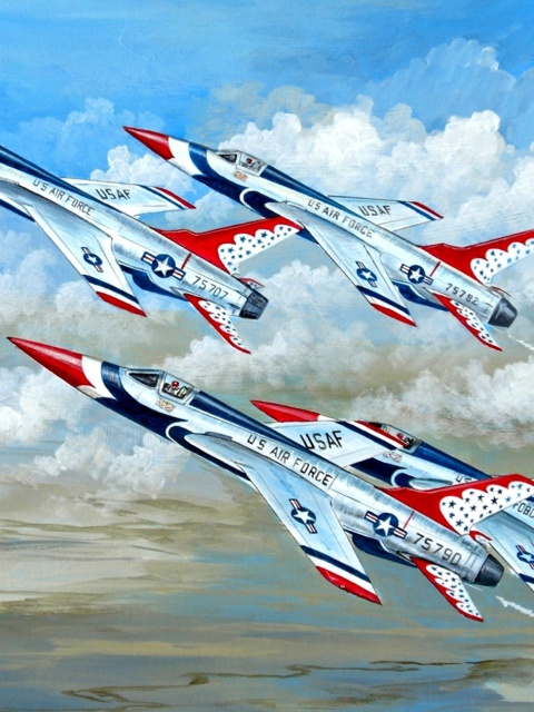 Das Republic F 105 Thunderchief Fighter Bomber Wallpaper 480x640