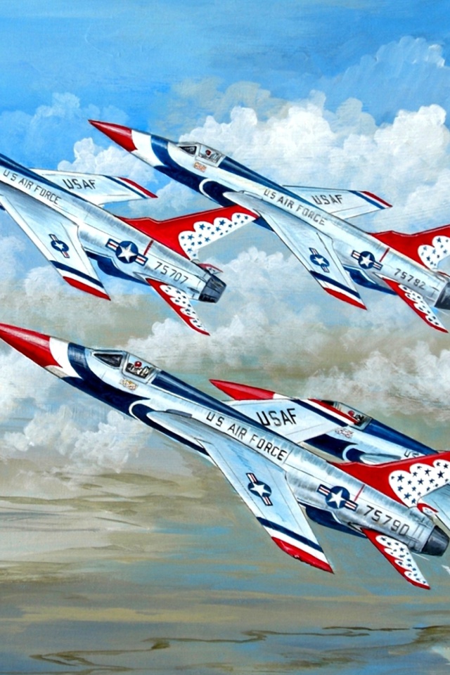 Sfondi Republic F 105 Thunderchief Fighter Bomber 640x960