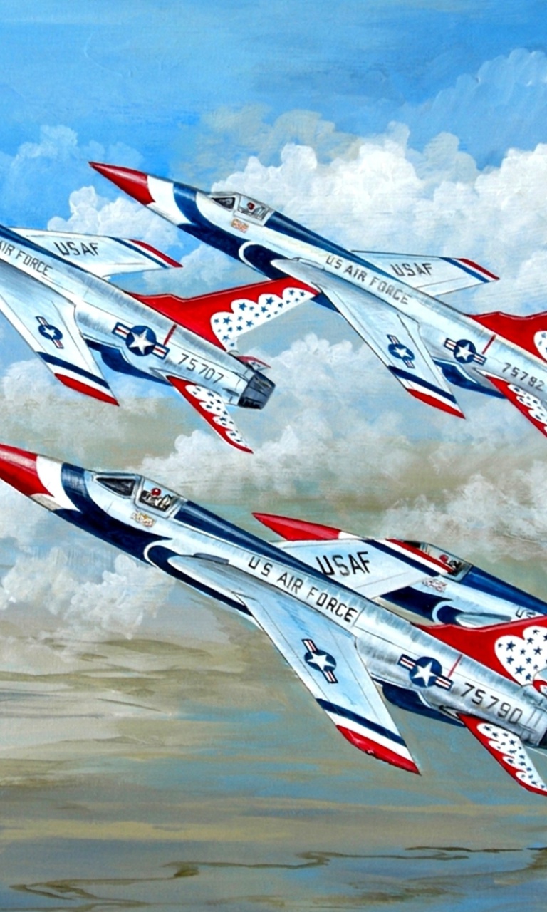 Das Republic F 105 Thunderchief Fighter Bomber Wallpaper 768x1280