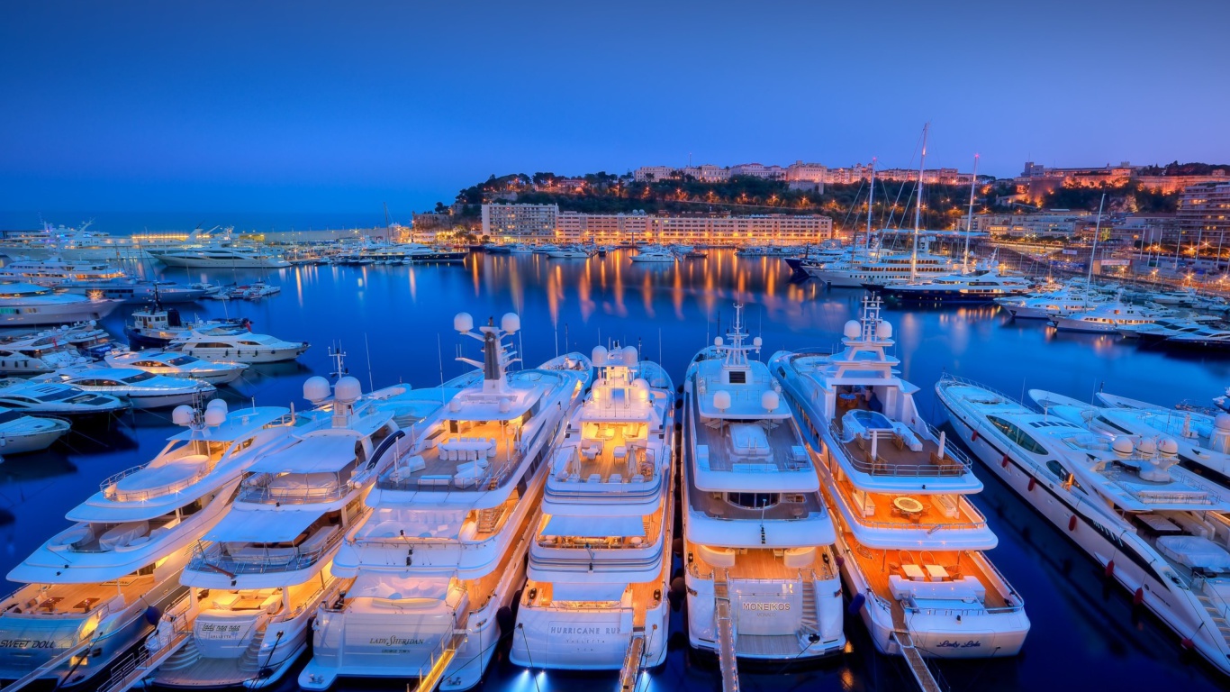 Fondo de pantalla Monaco Hercules Port 1366x768