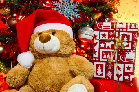 Fondo de pantalla Christmas Teddy Bear 480x320