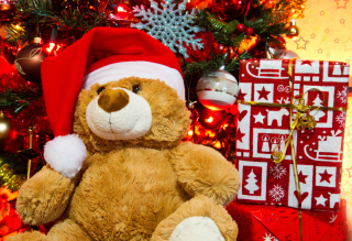 Christmas Teddy Bear papel de parede para celular para 1024x600