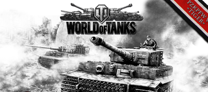 Fondo de pantalla World of Tanks with Tiger Tank 720x320