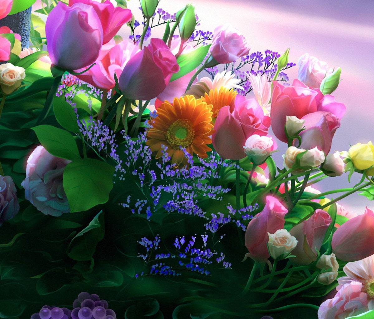 Screenshot №1 pro téma Flowers Bouquet 1200x1024