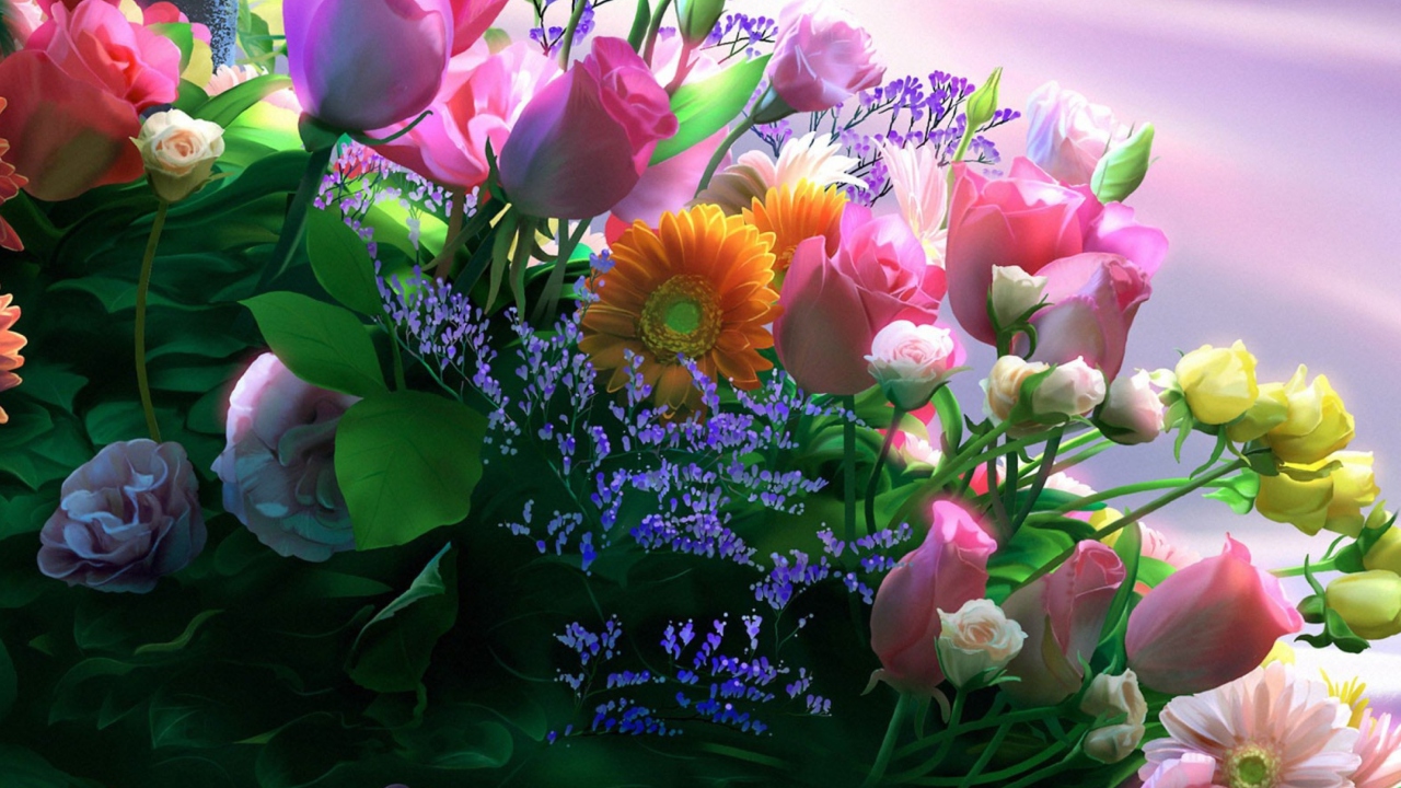 Screenshot №1 pro téma Flowers Bouquet 1280x720