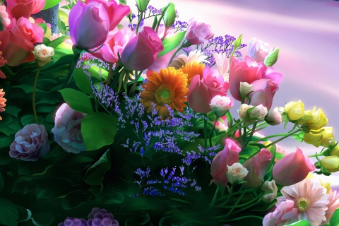 Screenshot №1 pro téma Flowers Bouquet 480x320