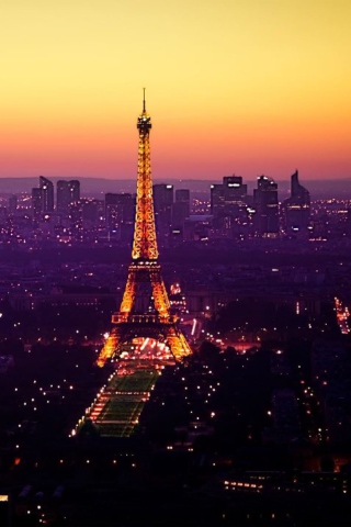 Screenshot №1 pro téma Eiffel Tower And Paris City Lights 320x480