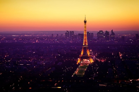 Das Eiffel Tower And Paris City Lights Wallpaper 480x320