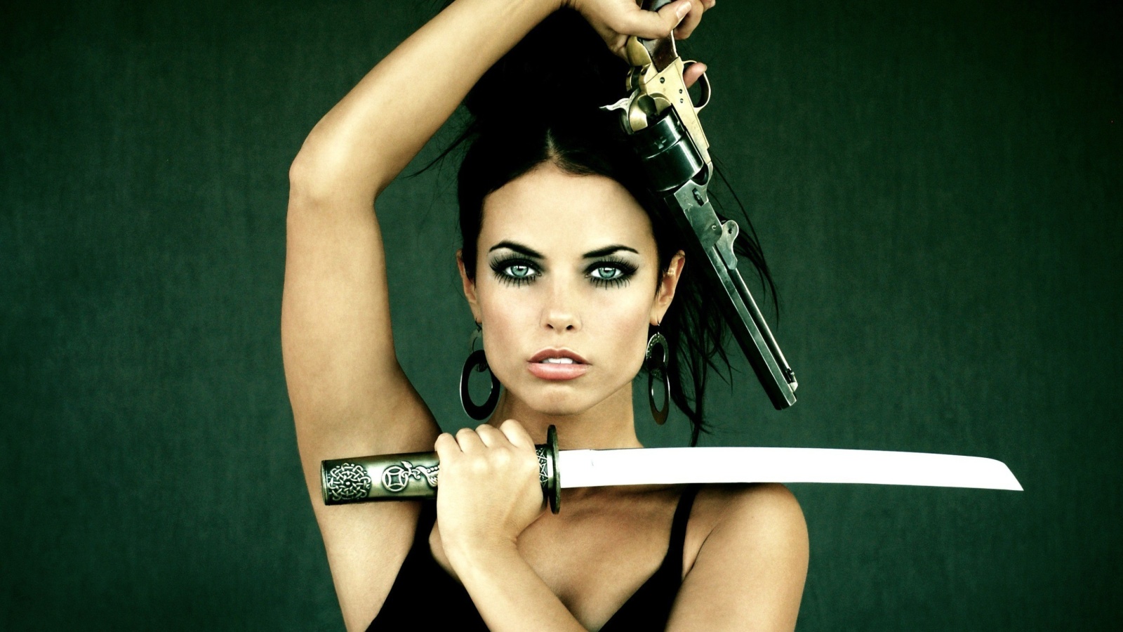 Обои Warrior girl with swords 1600x900