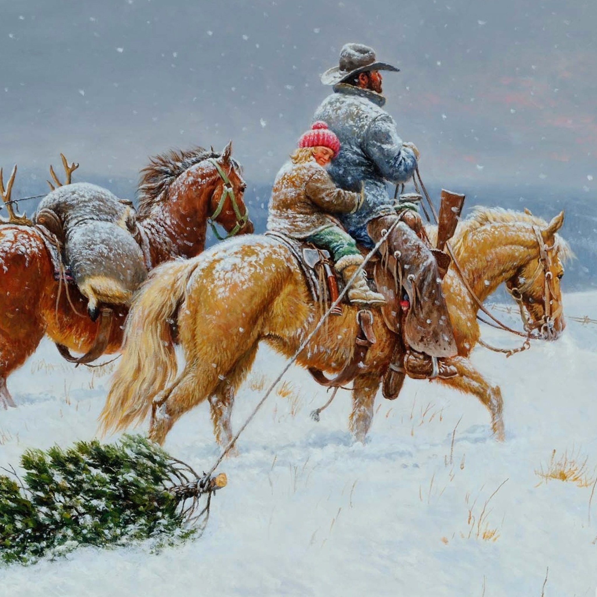 Getting Ready For Christmas Painting wallpaper 2048x2048