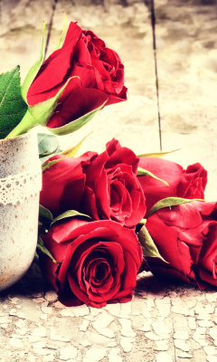 Das Valentines Day Roses Wallpaper 240x400
