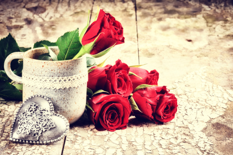 Das Valentines Day Roses Wallpaper 480x320