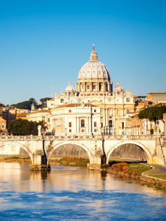 Ponte Sant Angelo in Rome wallpaper 240x320