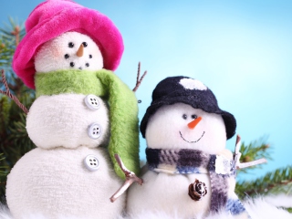 Das Funny Snowman Wallpaper 320x240