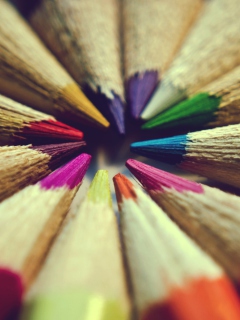 Bright Colors Of Pencils wallpaper 240x320